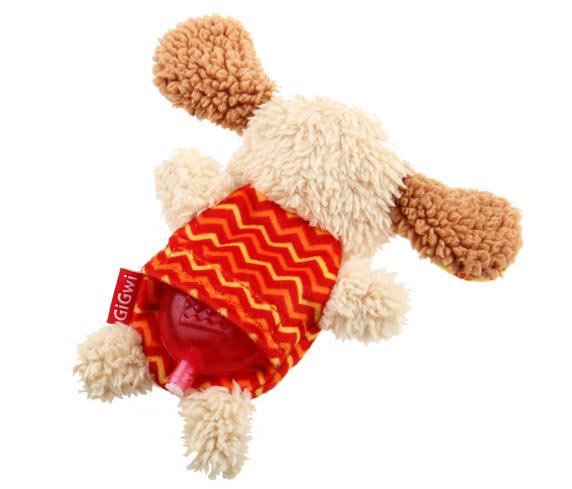GiGwi Игрушка для собак Собачка с пищалкой 13см