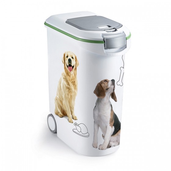 Curver PetLife Контейнер для корма с колесами и ковшиком на 20кг/54л 28*49*60см