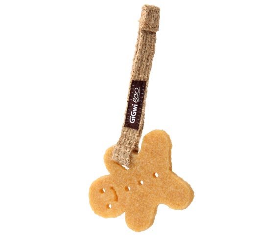 GiGwi Игрушка для маленьких собак из экорезины и текстиля Маленький Пряник 10см