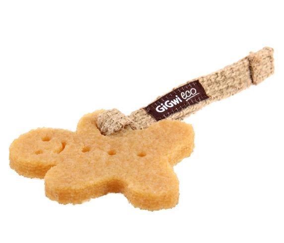 GiGwi Игрушка для маленьких собак из экорезины и текстиля Маленький Пряник 10см