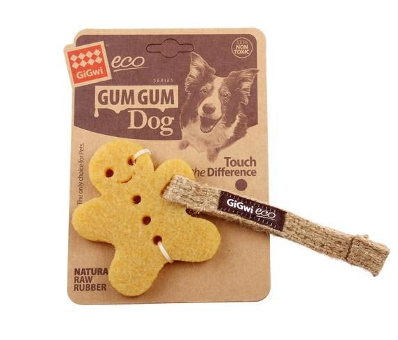 GiGwi Игрушка для маленьких собак из экорезины и текстиля Маленький Пряник 10см