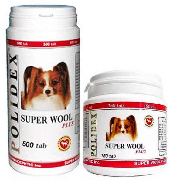 Polidex Super Wool plus/ Супер Вул Плюс для стимуляции роста шерсти и здоровья кожи собак купить 