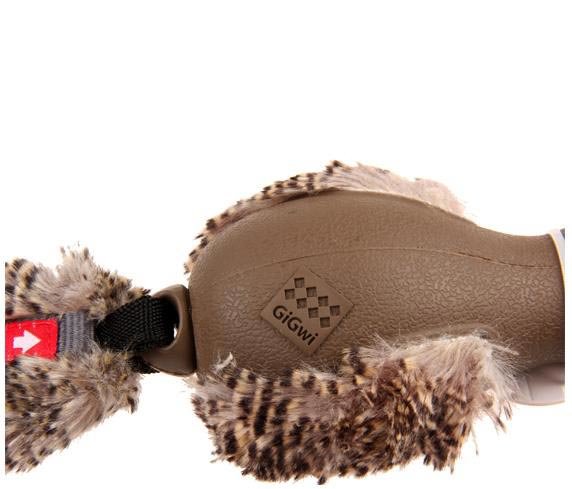 GiGwi Игрушка для собак Утка с отключаемой пищалкой, коричневая 30см