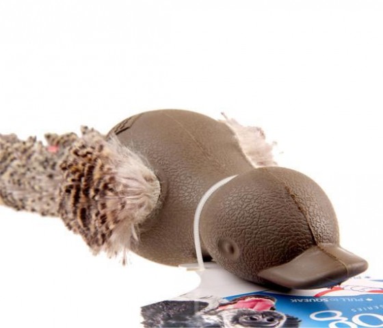 GiGwi Игрушка для собак Утка с отключаемой пищалкой, коричневая 30см купить