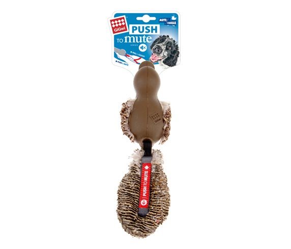 GiGwi Игрушка для собак Утка с отключаемой пищалкой, коричневая 30см
