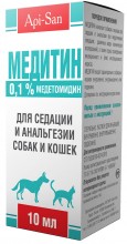 Медитин 0,1% препарат для седации и анальгезии собак и кошек 10мл