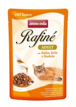 Animonda Rafine Soupe Adult/ Паучи для кошек с курицей, уткой и пастой 100г