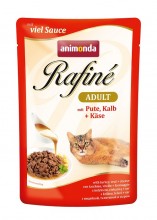 Animonda Rafine Soupe Adult/ Паучи для кошек с индейкой, телятиной и сыром 100г