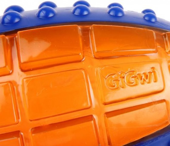 GiGwi Игрушка для собак Регби мяч с отключаемой пищалкой 15см купить 