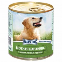 Happy dog консервы для собак с бараниной, сердцем, печенью и рубцом