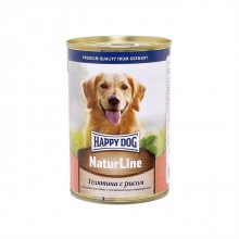 Happy dog консервы для собак с телятиной и рисом (фарш)