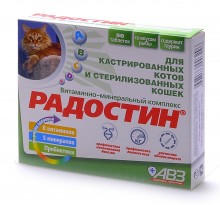 "Радостин" добавка витаминно-минеральная для кастрированных котов, 90 табл.