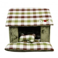 Puppia Beaufort House/ Домик "Бьюфорт" со съемной подушкой и игрушкой, оливковый 45*40*22 см