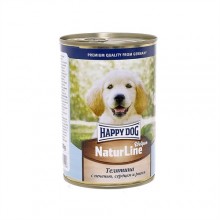 Happy dog консервы для щенков с нежной телятиной, печенью, сердцем и рисом