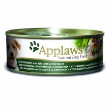 Applaws Dog Chicken, Beef, Liver & Veg/ Консервы для Собак с Курицей, Говядиной, Печенью и овощами 156г