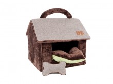 Puppia Witta House / Домик "Вита" со съемной подушкой и игрушкой, коричневый