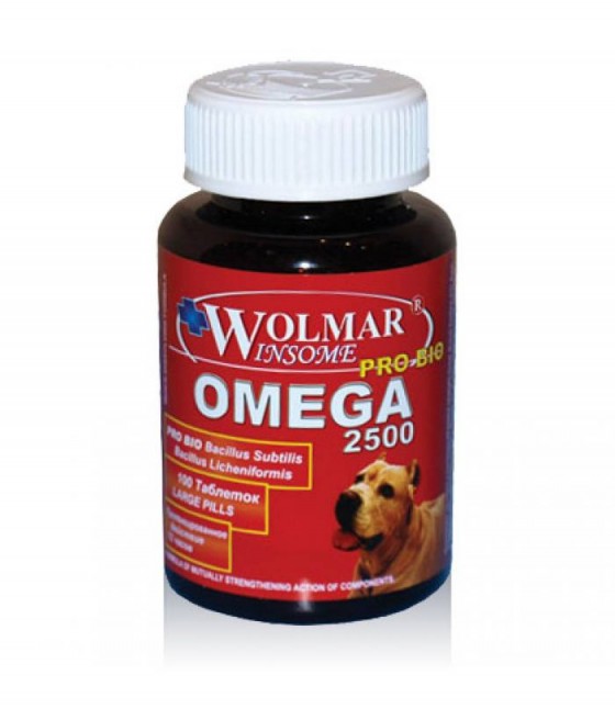 Wolmar Winsome Pro Bio OMEGA 2500/мультикомплекс для собак средних и крупных пород 100таблеток 