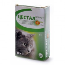 Цестал КЭТ профилактика и лечение гельминтозов у кошек вкус печени 10 таблеток