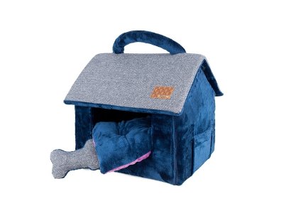 Puppia Witta House / Домик &quot;Вита&quot; со съемной подушкой  и игрушкой, темно-синий