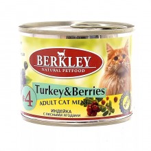 Berkley консервы для кошек с индейкой с лесными ягодами