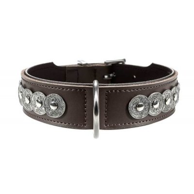 Hunter ошейник для собак Basic Rom 55 (41-49 см)/3,9 натуральная кожа коричневый/черный