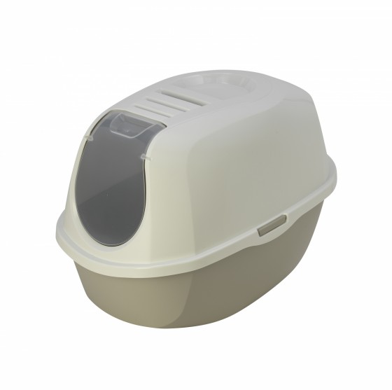 Туалет-домик SmartCat с угольным фильтром, 54х40х41см,  теплый серый 