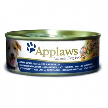 Applaws Dog Chicken, Salmon & Rice/  Консервы для Собак с Курицей, Лососем и рисом 156г