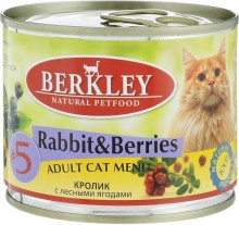 Berkley консервы для кошек с кроликом с лесными ягодами