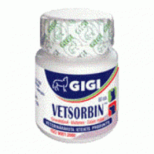 GiGi Ветсорбин препарат абсорбент для нормализации работы кишечника собак и кошек 80 таблеток (1таб/10кг)
