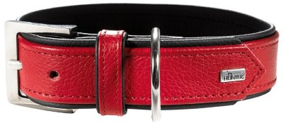 Hunter ошейник для собак Capri 45 (33-39 см)/2,8 натуральная кожа красный/черный
