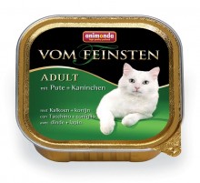 Animonda Vom Feinsten Classic/ Консервы для кошек с индейкой и кроликом  100г
