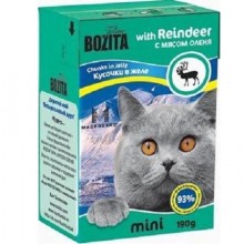 Bozita Mini With Reindeer/ Кусочки с олениной в желе для кошек 190г