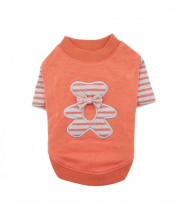 Хлопковая футболка с полосатым медвежонком "Тедди", оранжевый