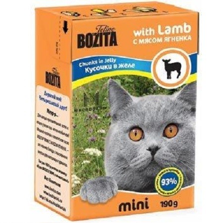Bozita Mini With Lamb/ Кусочки с ягненком в желе для кошек 190г купить