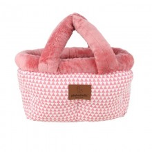 Pinkaholic Xena Pink/ Кровать-переноска с узором треугольники розовая