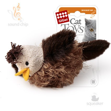 GiGwi Игрушка для кошек Птичка со звуковым чипом 6 см купить 