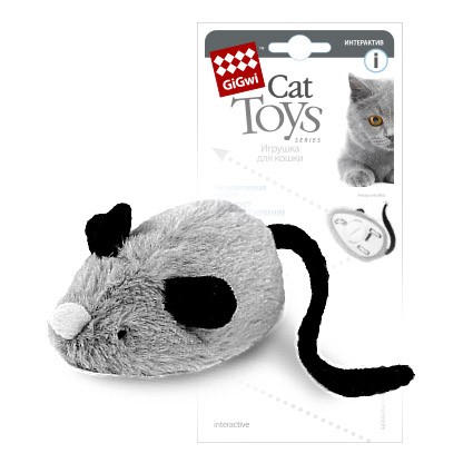 GiGwi Игрушка для кошек Интерактивная мышка 19см купить 