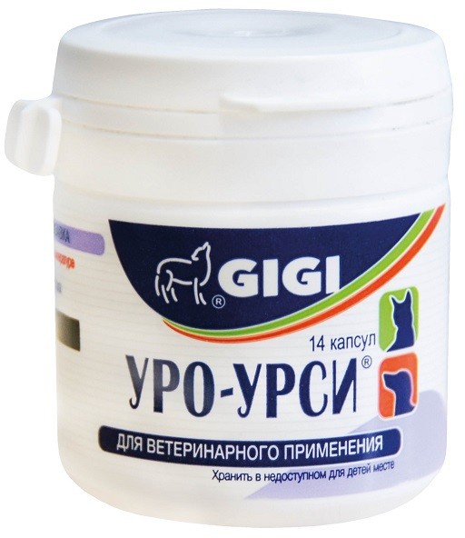 GiGi Уро-Урси препарат для профилактики мочекаменной болезни собак и кошек 14 капсул купить