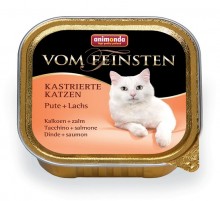 Animonda Vom Feinsten Castrated cat/Консервы  для кастрированных кошек с индейкой и лососем 100г