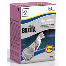Bozita With Sensitive Hair&Skin/ Кусочки  с лососем в желе для кожи и шерсти кошек 190г