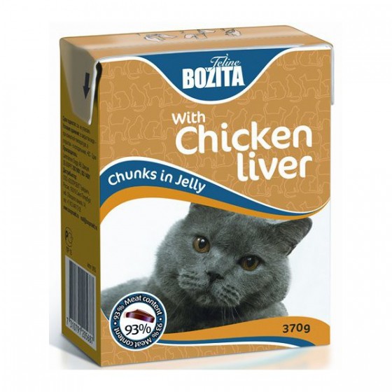 Bozita With Chicken Liver/  Кусочки c куриной печенью в желе для кошек 370г купить