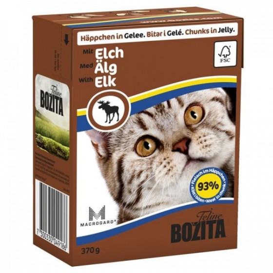 Bozita With Elk/ Кусочки с мясом лося в желе для кошек 370г купить