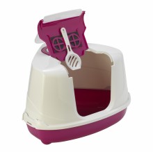 Туалет-домик угловой Flip с угольным фильтром, 55х45х38см, ярко-розовый