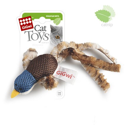 GiGwi Игрушка для кошек Утка с кошачьей мятой15 см купить 